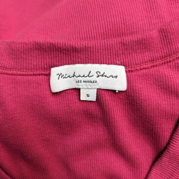 Michael Stars Ultra Rib Lori Midi Dress Fuchsia - Picture 5 of 6